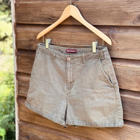 Nevada Cotton Khaki Shorts - high rise -  13-14 - Picture 4 of 4